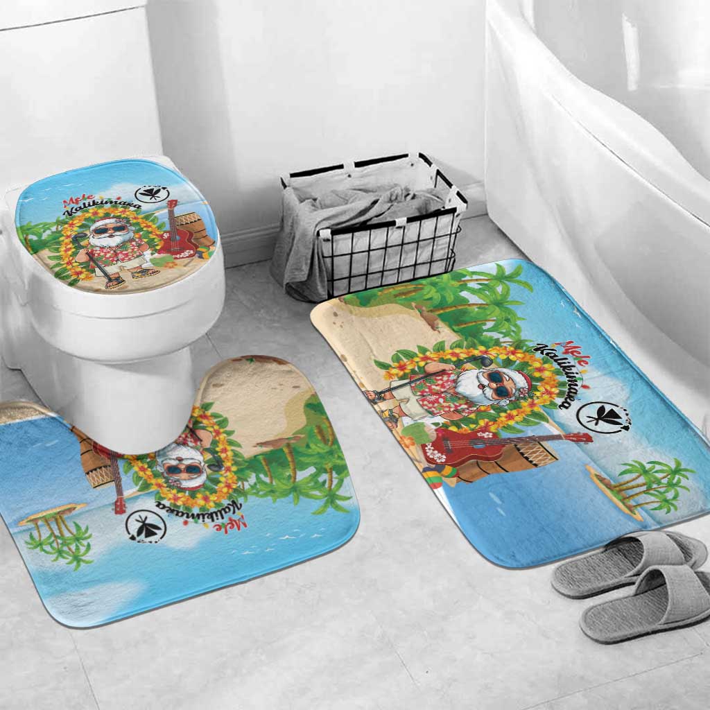 Hawaii Golf Christmas Bathroom Set Mele Kalikimaka Funny Golfer Santa - Polynesian Pride