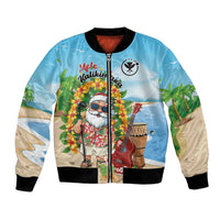 Personalized Hawaii Golf Christmas Bomber Jacket Mele Kalikimaka Funny Golfer Santa - Polynesian Pride