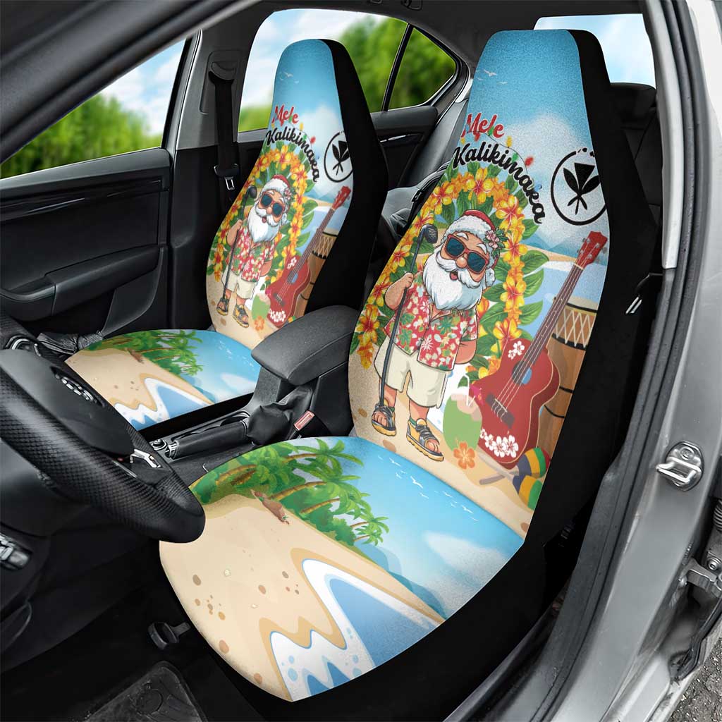 Hawaii Golf Christmas Car Seat Cover Mele Kalikimaka Funny Golfer Santa - Polynesian Pride