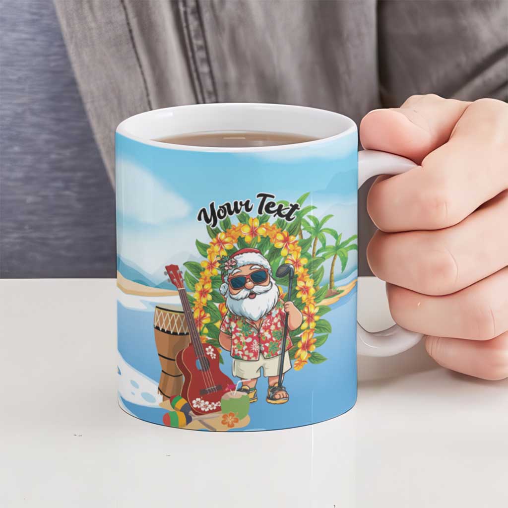 Personalized Hawaii Golf Christmas Ceramic Mug Mele Kalikimaka Funny Golfer Santa - Polynesian Pride