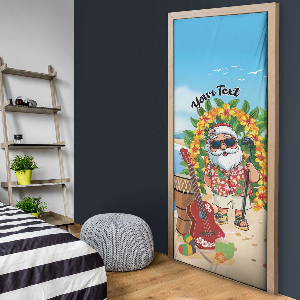 Personalized Hawaii Golf Christmas Door Cover Mele Kalikimaka Funny Golfer Santa - Polynesian Pride