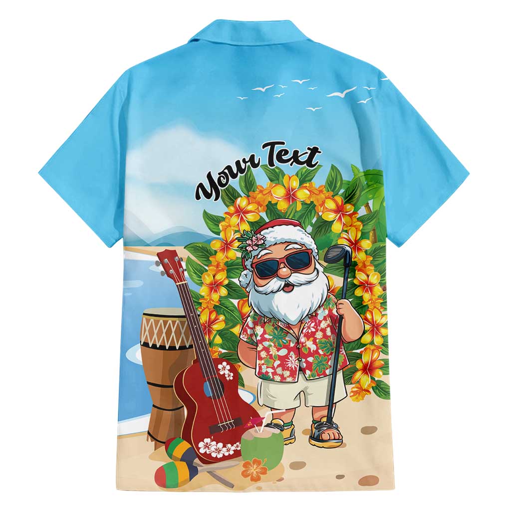 Personalized Hawaii Golf Christmas Family Matching Summer Maxi Dress and Hawaiian Shirt Mele Kalikimaka Funny Golfer Santa - Polynesian Pride