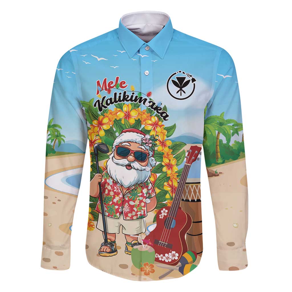 Personalized Hawaii Golf Christmas Family Matching Summer Maxi Dress and Hawaiian Shirt Mele Kalikimaka Funny Golfer Santa - Polynesian Pride