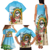 Personalized Hawaii Golf Christmas Family Matching Tank Maxi Dress and Hawaiian Shirt Mele Kalikimaka Funny Golfer Santa - Polynesian Pride