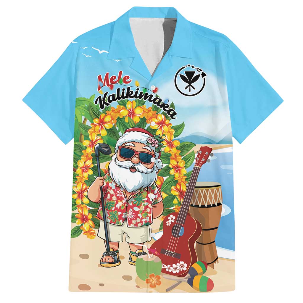Personalized Hawaii Golf Christmas Family Matching Tank Maxi Dress and Hawaiian Shirt Mele Kalikimaka Funny Golfer Santa - Polynesian Pride