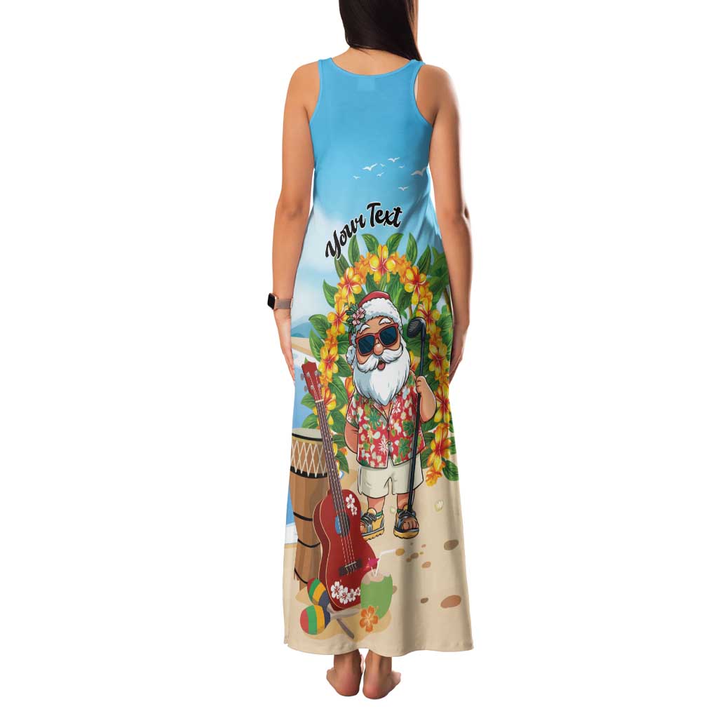Personalized Hawaii Golf Christmas Family Matching Tank Maxi Dress and Hawaiian Shirt Mele Kalikimaka Funny Golfer Santa - Polynesian Pride