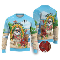 Personalized Hawaii Golf Christmas Ugly Christmas Sweater Mele Kalikimaka Funny Golfer Santa - Polynesian Pride
