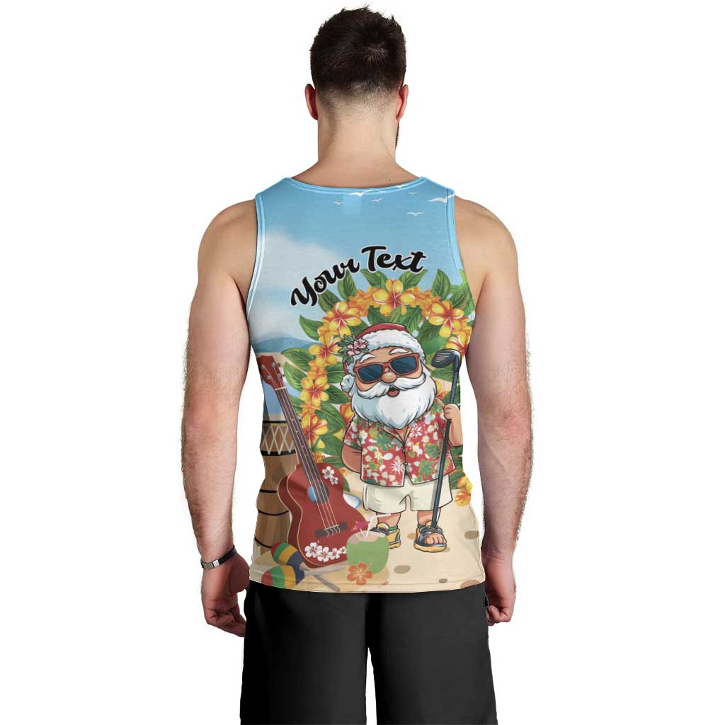 Personalized Hawaii Golf Christmas Men Tank Top Mele Kalikimaka Funny Golfer Santa - Polynesian Pride