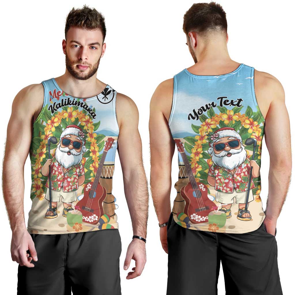 Personalized Hawaii Golf Christmas Men Tank Top Mele Kalikimaka Funny Golfer Santa - Polynesian Pride