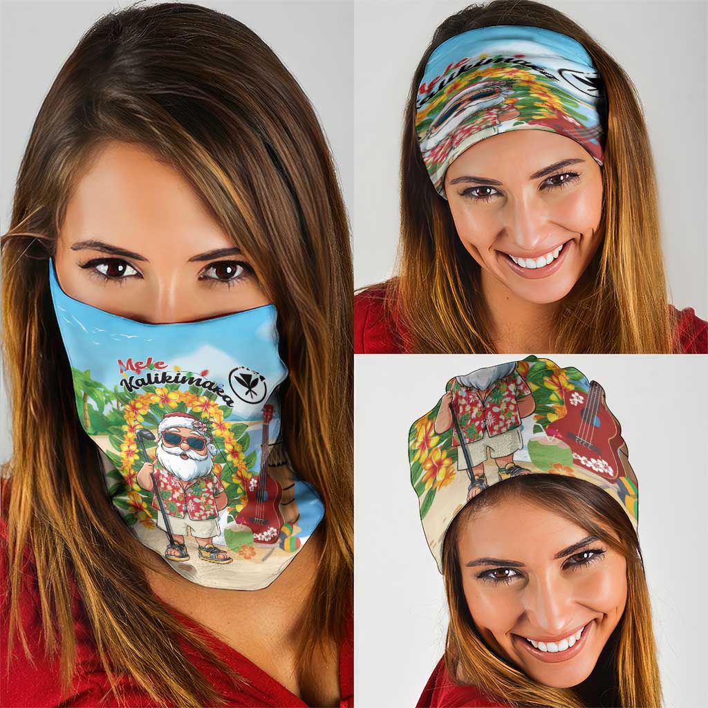 Hawaii Golf Christmas Neck Gaiter Mele Kalikimaka Funny Golfer Santa - Polynesian Pride