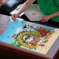 Hawaii Golf Christmas Puzzle Mele Kalikimaka Funny Golfer Santa - Polynesian Pride