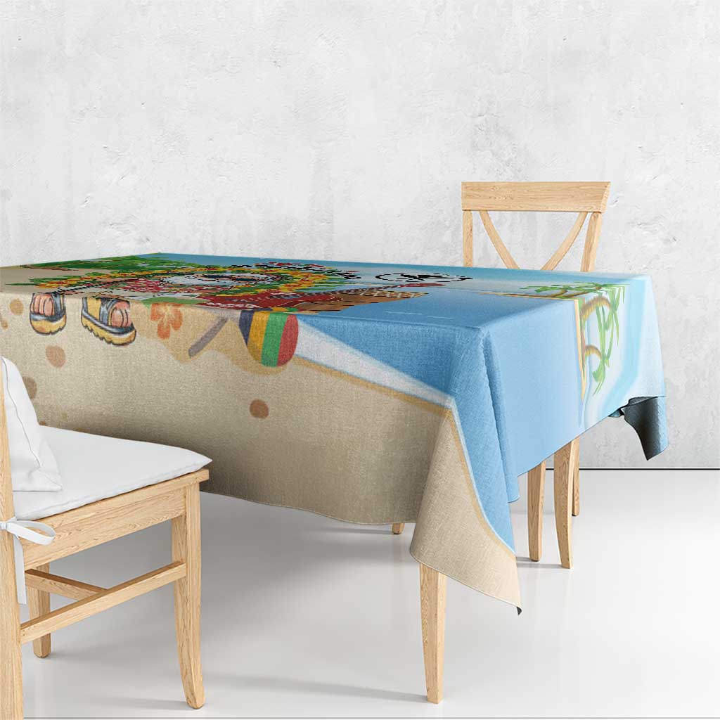 Hawaii Golf Christmas Tablecloth Mele Kalikimaka Funny Golfer Santa - Polynesian Pride