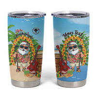 Personalized Hawaii Golf Christmas Tumbler Cup Mele Kalikimaka Funny Golfer Santa - Polynesian Pride