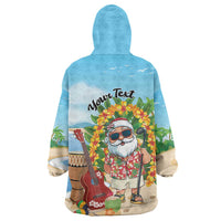Personalized Hawaii Golf Christmas Wearable Blanket Hoodie Mele Kalikimaka Funny Golfer Santa - Polynesian Pride