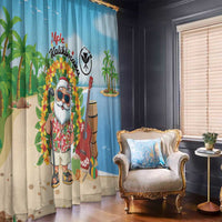 Hawaii Golf Christmas Window Curtain Mele Kalikimaka Funny Golfer Santa - Polynesian Pride