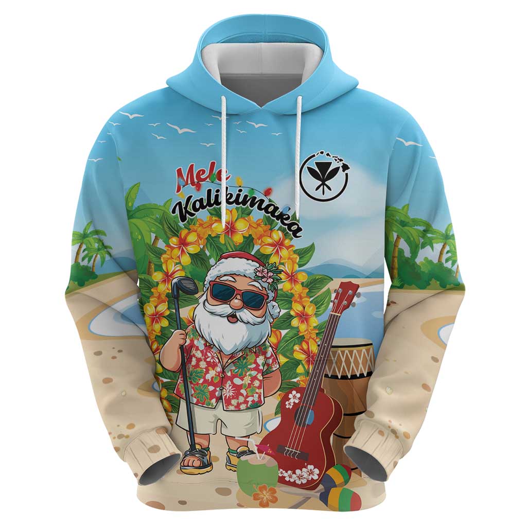 Personalized Hawaii Golf Christmas Zip Hoodie Mele Kalikimaka Funny Golfer Santa - Polynesian Pride