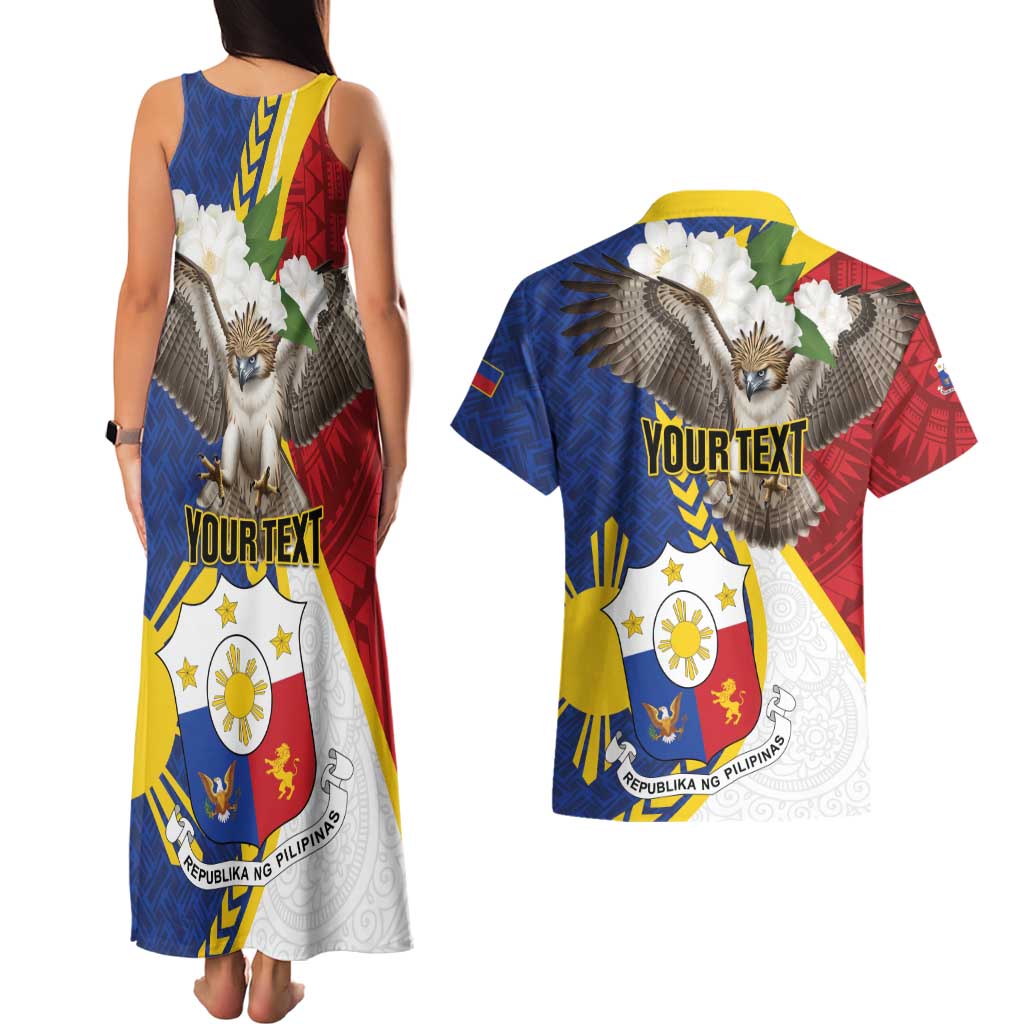 Personalized Philippines Couples Matching Tank Maxi Dress and Hawaiian Shirt Filipino Araw ng Kalayaan