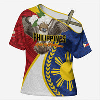 Personalized Philippines Cross Shoulder Shirt Filipino Araw ng Kalayaan LT01 Female Multicolor - Polynesian Pride