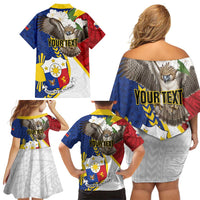 Personalized Philippines Family Matching Off Shoulder Short Dress and Hawaiian Shirt Filipino Araw ng Kalayaan
