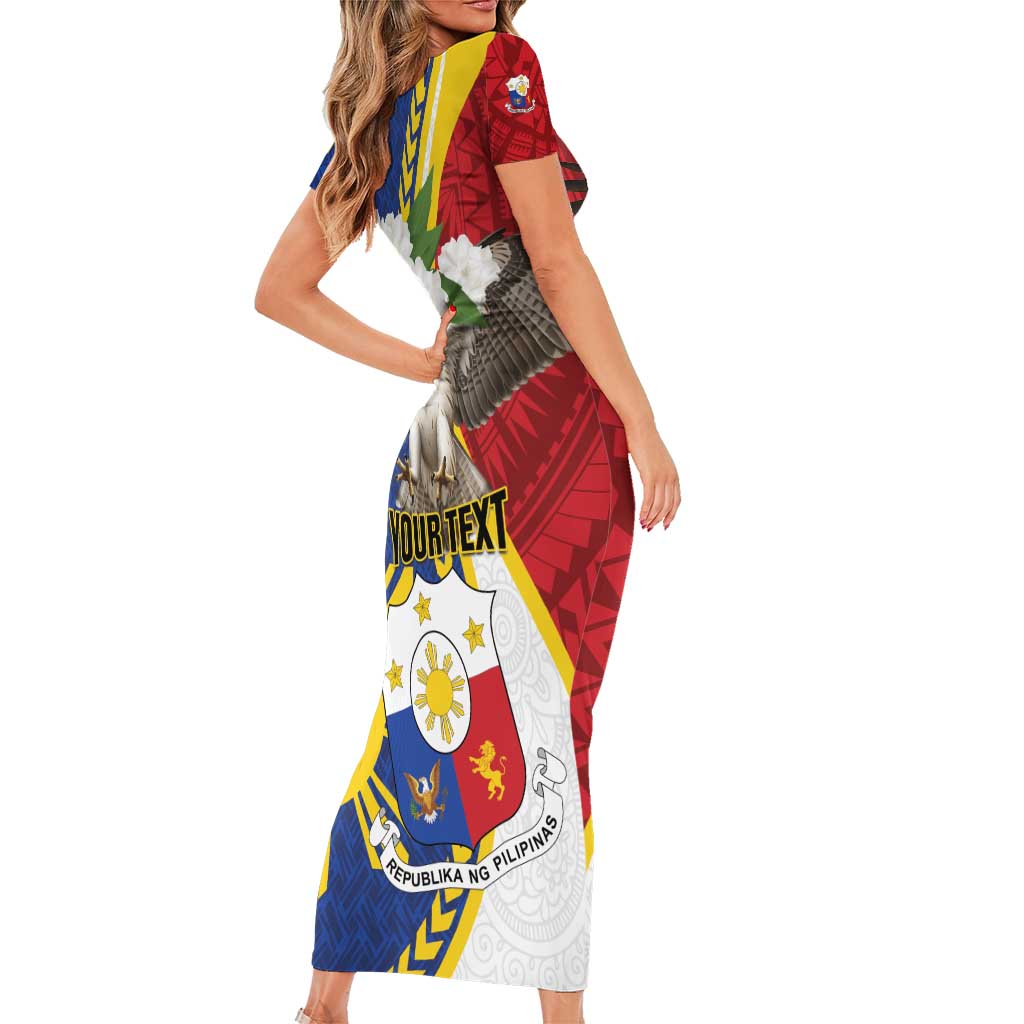 Personalized Philippines Family Matching Short Sleeve Bodycon Dress and Hawaiian Shirt Filipino Araw ng Kalayaan