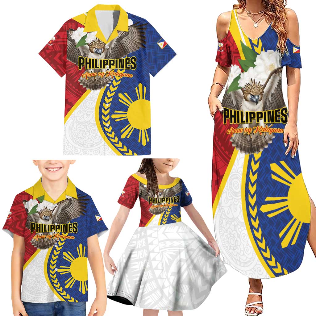 Personalized Philippines Family Matching Summer Maxi Dress and Hawaiian Shirt Filipino Araw ng Kalayaan LT01 - Polynesian Pride