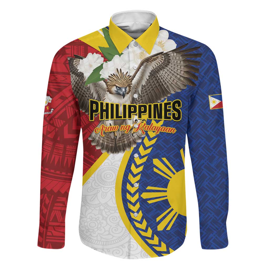 Personalized Philippines Family Matching Summer Maxi Dress and Hawaiian Shirt Filipino Araw ng Kalayaan LT01 Dad's Shirt - Long Sleeve Multicolor - Polynesian Pride