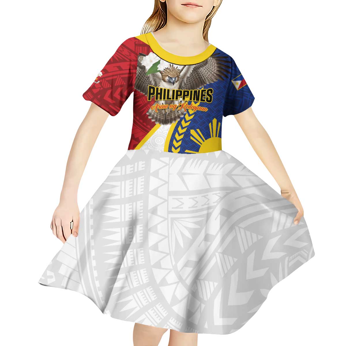 Personalized Philippines Kid Short Sleeve Dress Filipino Araw ng Kalayaan