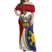 Personalized Philippines Off Shoulder Maxi Dress Filipino Araw ng Kalayaan LT01 Women Multicolor - Polynesian Pride