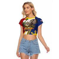 Personalized Philippines Raglan Cropped T Shirt Filipino Araw ng Kalayaan