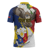 Personalized Philippines Zipper Polo Shirt Filipino Araw ng Kalayaan