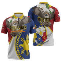 Personalized Philippines Zipper Polo Shirt Filipino Araw ng Kalayaan