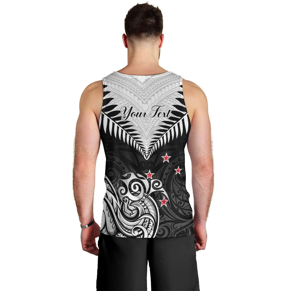 Personalised New Zealand Men Tank Top Aotearoa Maori Kiwi Black Fern LT01 - Polynesian Pride