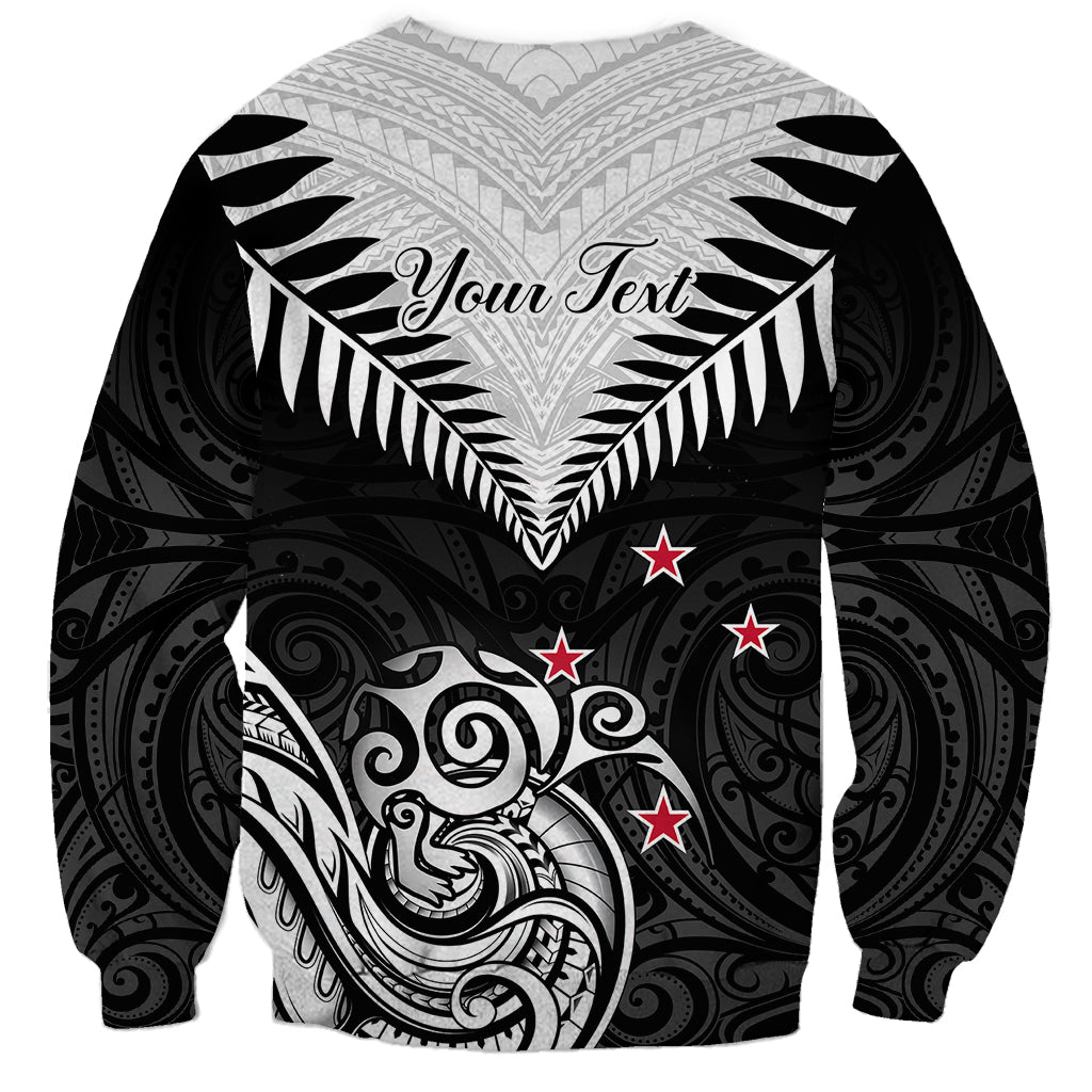 Personalised New Zealand Sweatshirt Aotearoa Maori Kiwi Black Fern LT01 - Polynesian Pride