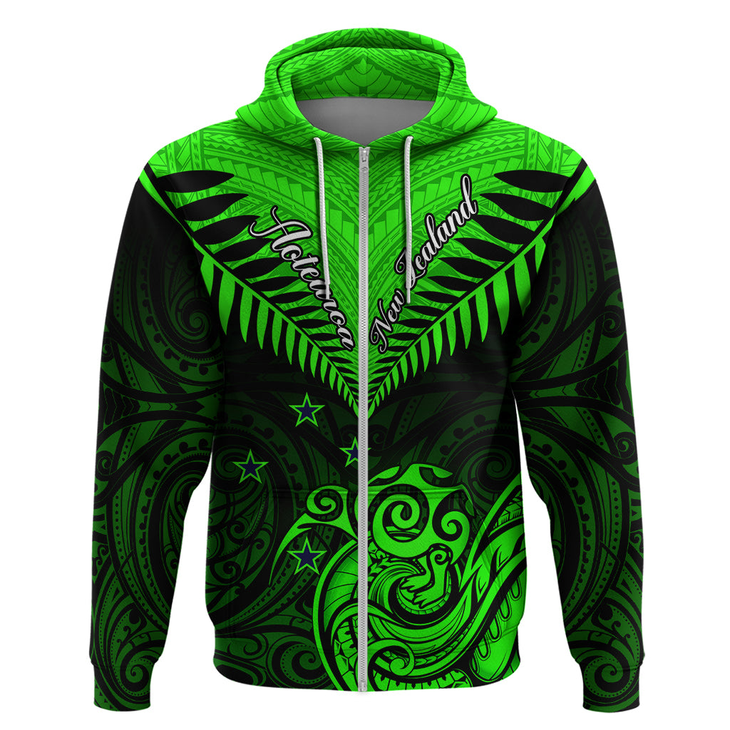 Personalised New Zealand Hoodie Aotearoa Maori Kiwi Green Fern LT01 - Polynesian Pride