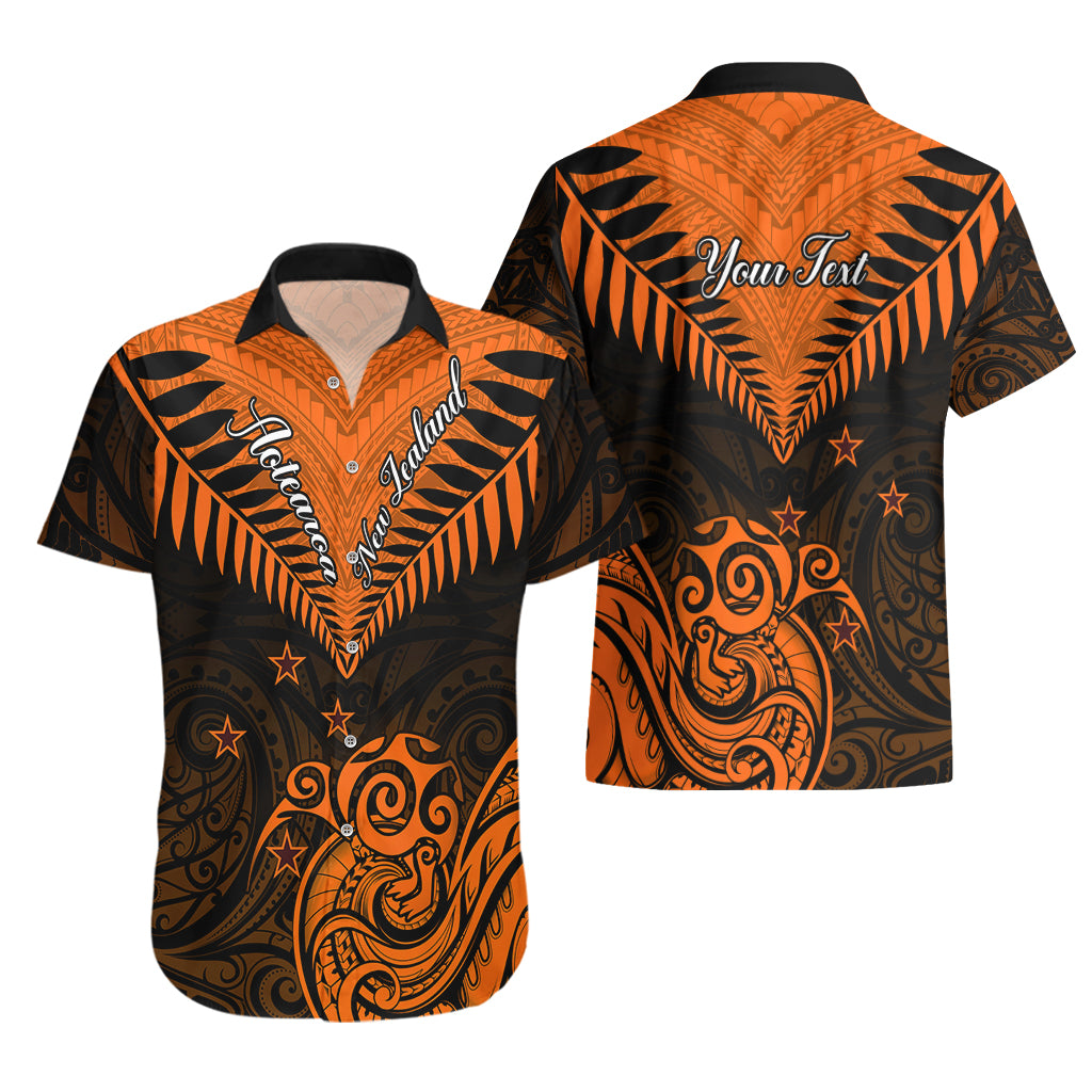 Personalised New Zealand Hawaiian Shirt Aotearoa Maori Kiwi Orange Fern LT01 - Polynesian Pride