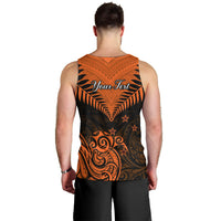 Personalised New Zealand Men Tank Top Aotearoa Maori Kiwi Orange Fern LT01 - Polynesian Pride