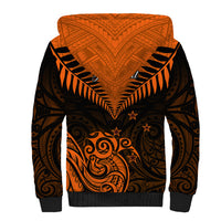 Personalised New Zealand Sherpa Hoodie Aotearoa Maori Kiwi Orange Fern LT01 - Polynesian Pride