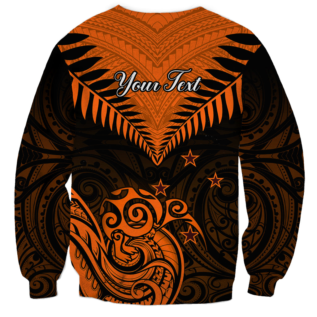 Personalised New Zealand Sweatshirt Aotearoa Maori Kiwi Orange Fern LT01 - Polynesian Pride