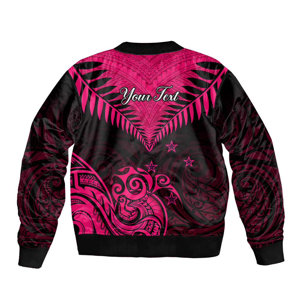 Personalised Aotearoa Bomber Jacket Maori Kiwi Pink Fern LT01 - Polynesian Pride