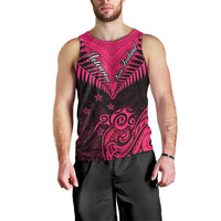 Personalised Aotearoa Men Tank Top Maori Kiwi Pink Fern LT01 - Polynesian Pride