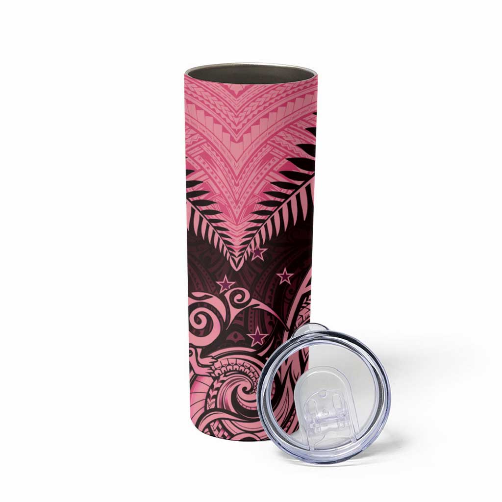 Aotearoa Skinny Tumbler Maori Kiwi Pink Fern