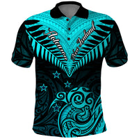 Personalised Aotearoa Polo Shirt Maori Kiwi Turquoise Fern LT01 Turquoise - Polynesian Pride
