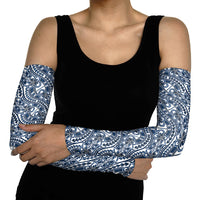 Hibiscus Bloom Island Tribal Waves Arm Sleeves Blue Polynesian Pattern LT01 - Polynesian Pride