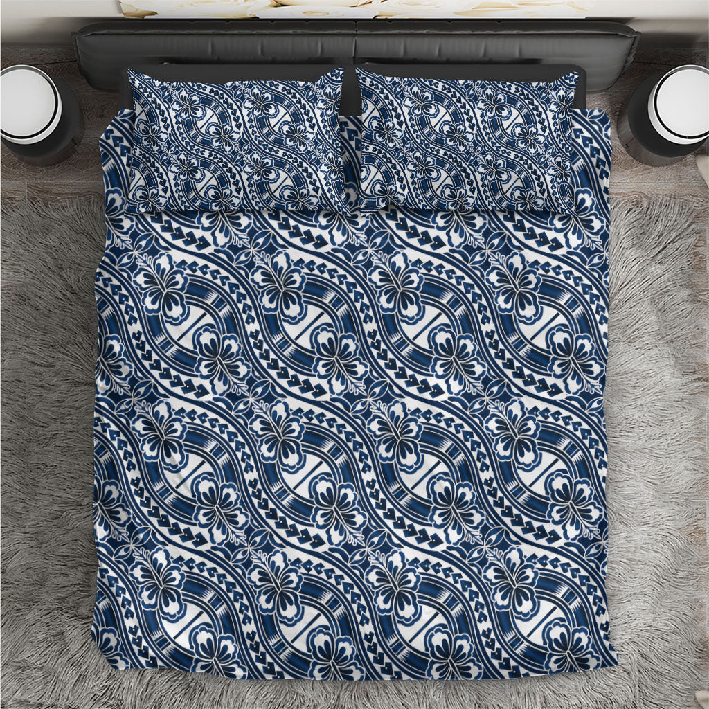 Hibiscus Bloom Island Tribal Waves Bedding Set Blue Polynesian Pattern LT01 Blue - Polynesian Pride