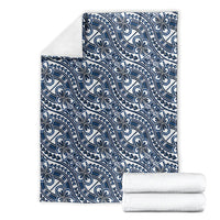 Hibiscus Bloom Island Tribal Waves Blanket Blue Polynesian Pattern LT01 - Polynesian Pride