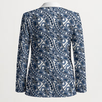 Hibiscus Bloom Island Tribal Waves Blazer Blue Polynesian Pattern LT01 - Polynesian Pride