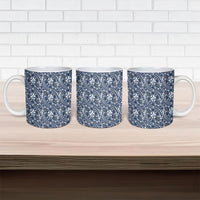 Hibiscus Bloom Island Tribal Waves Ceramic Mug Blue Polynesian Pattern LT01 - Polynesian Pride