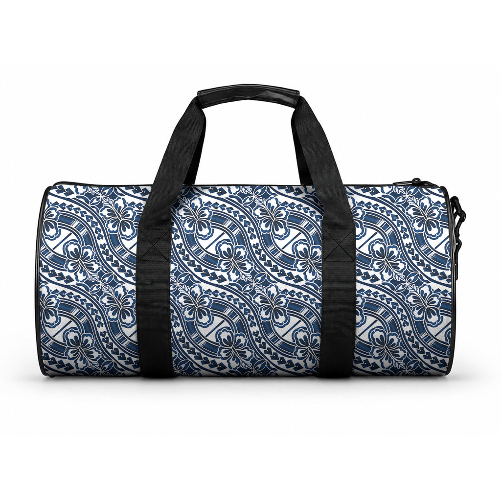 Hibiscus Bloom Island Tribal Waves Duffle Bag Blue Polynesian Pattern LT01 One size Blue - Polynesian Pride