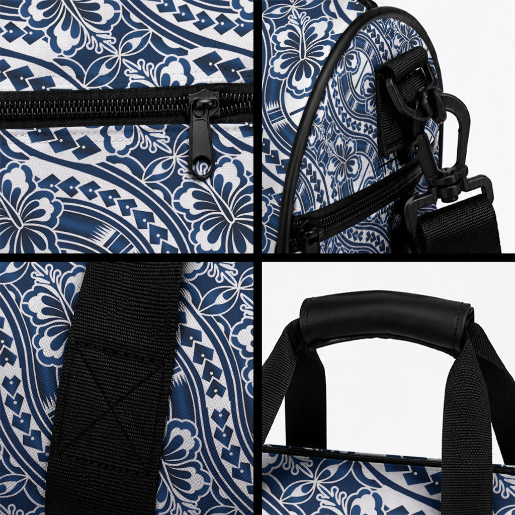Hibiscus Bloom Island Tribal Waves Duffle Bag Blue Polynesian Pattern LT01 - Polynesian Pride