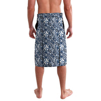Hibiscus Bloom Island Tribal Waves Lavalava Blue Polynesian Pattern LT01 - Polynesian Pride